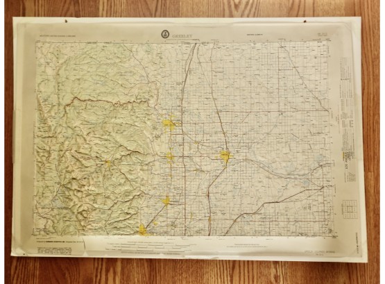 Fun Vintage Relief Map Of Greeley & Surrounding Area