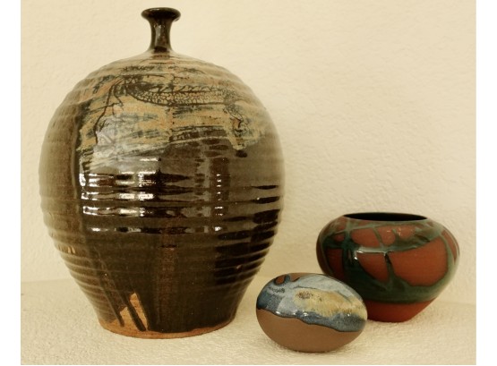 3 Pieces Of Hand Made Ceramics
