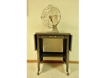 Vintage Typewriter Table And Fan