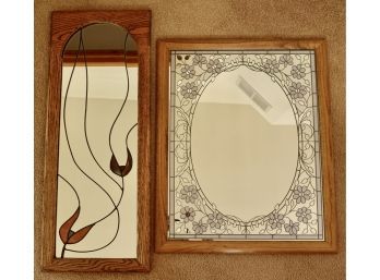 2 Mirrors, One Is Leaded And Has A Crack