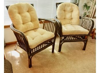 Pair Of Rattan Arm Chairs