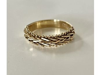 14k Gold Ring, Signed LG