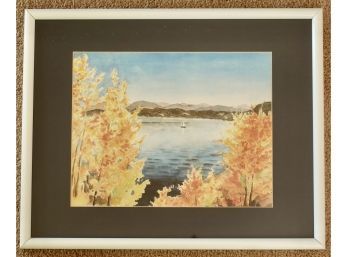 Lake Scene Watercolor By Keiko  Cruthers