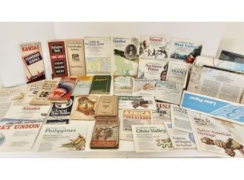 Large Collection Of Vintage Maps Including Tourist Maps And National Geographic Maps