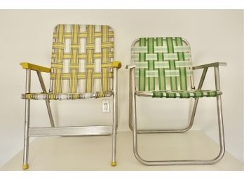 2 Retro Folding Lawn Chairs