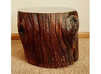 Lacquered Stump With Plexiglass Top