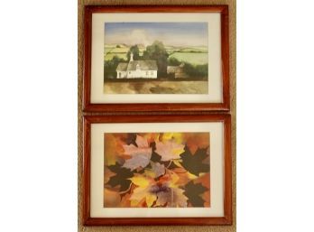 Two Framed Origianl Watercolors By Keiko Carruthers, One Is Signed