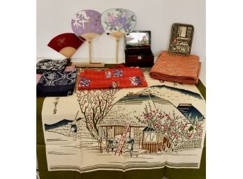 Japanese Jewelry Box, Fabrics, Fans, And More.
