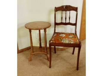 Vintage Chair And Side Table