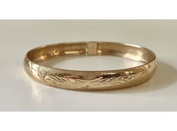 Vintage 14k Gold Bangle Bracelet, 6.4g