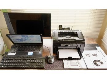 HP Laptop With Peripherals And Laserjet Printer
