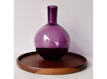 Vintage Vase And Wood Tray