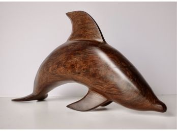 Large Mid Century Ironwood Dolphin