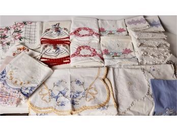 Vintage Pillow Cases And Other Linens- Some Pillowcases Have Stains