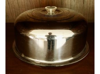 Vintage Mid Century Cake Cover On Glass Platter