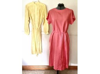 2 Vintage Casi Silk Dresses