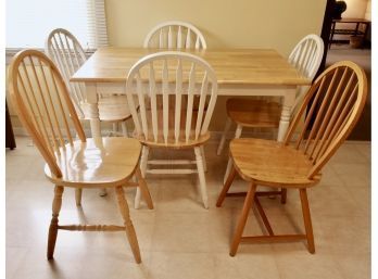 Small Kitchen Table With 6 Chairs, 4 Are Matching