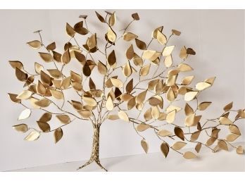 Vintage Brass Tree Wall Art In The Style Of Jere