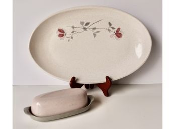 MidCentury Franciscan Platter And Parkerware Butter Dish