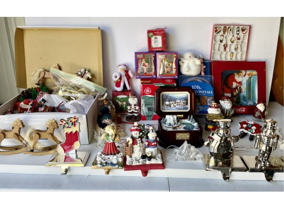 Assorted Christmas Including Thomas Kinkade's Music Box, And More