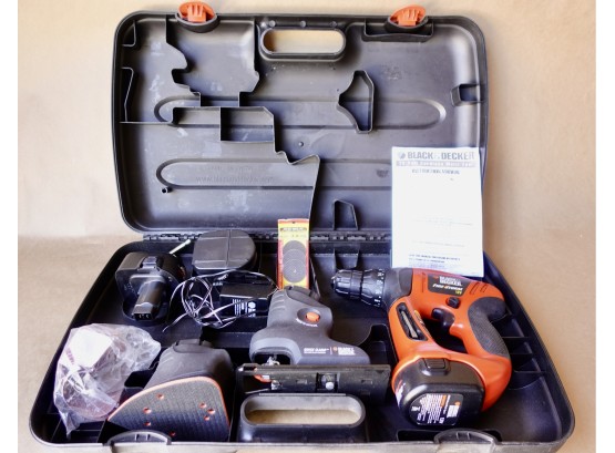 Black & Decker Jigsaw, Sander, & Multitool Kit With 2 Batteries, Charger, & Carrying Case
