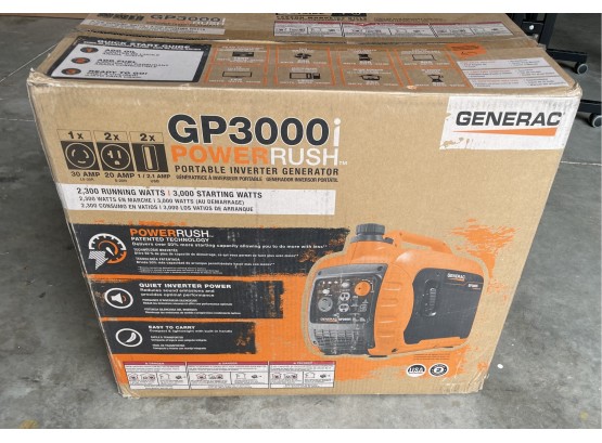 Generac GP 3000i Power Rush Portable Generator   - New In Box