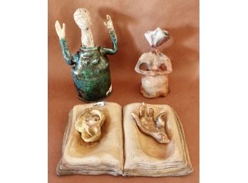 2 Figurals And A Sculpted Book By Ann Hoyt