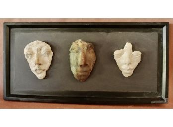 Mounted Ceramic Faces By Ann Hoyt