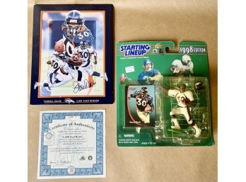Starting Line Up Collectable Figures 1998 Terrell Davis With Signed Plaque