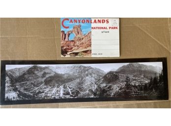 Historic Photo Of Ouray Colorado & Vintage Foldout Canyon Lands Postcards