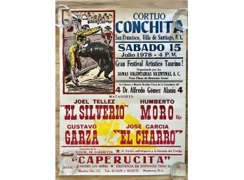 Vintage Bullfighting Poster From Home Of US Diplomat In Spain
