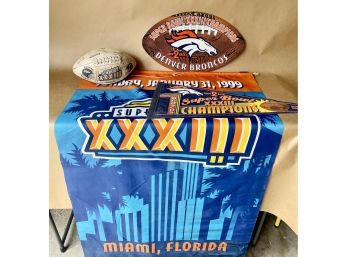 Denver Broncos 1999 Super Bowl Xxxiii Champions Ball, Pendant And More