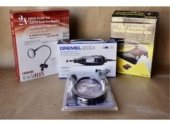 Dremel With Flexshaft And 2 Magnifying Tools