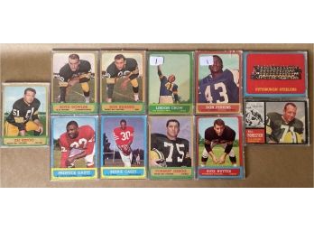 1963 Topps Football Including Pittsburg Steelers Team Card (#133) - 11 Cards