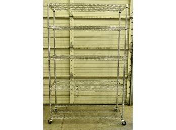 Chrome Metal Shelving On Casters