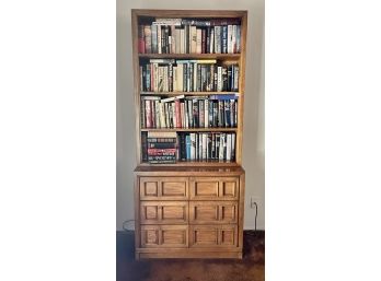 Mid Century Wood Open Bookcase With 3 Drawers  Appears To Be Made By Drexel