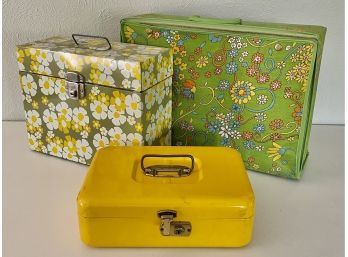 Colorful Vintage Carrying Case & Boxes