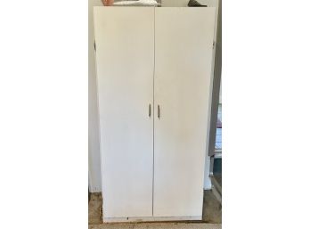 White Particle Board Cabinet With Optional Contents