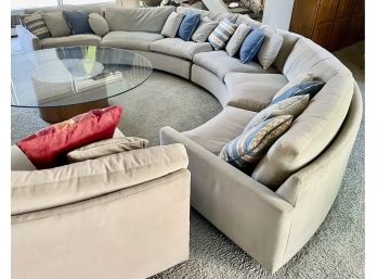 Curved Milo Baughman Pit Sectional Sofa With Arms