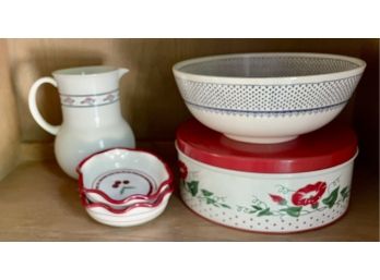 Ceramic Kitchen Items With Vintage Tin