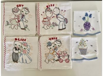 Vintage Embroideried Tea Towels
