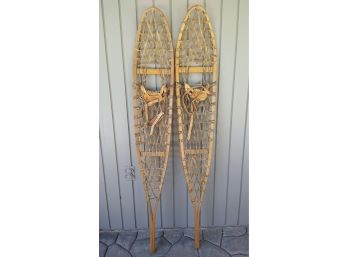 Antique Northwoods Brand Safesport Co. Leather Snowshoes