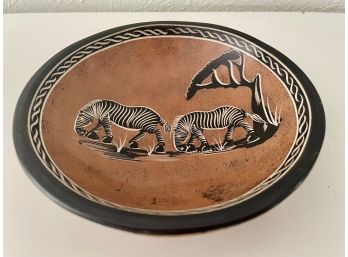 Wood And Ceramic Zebra Décor