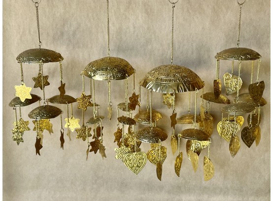 Set Of 4 Gold Tone Hanging Ornaments