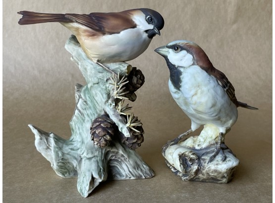Pair Of Ceramic Birds, One Marked Tay