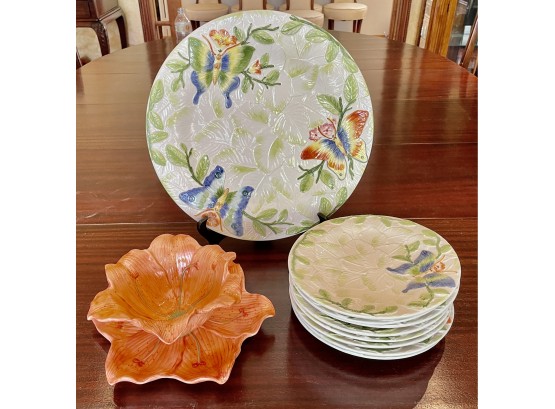 Gumps Made In Italy Contoured Platter, Plates, & More