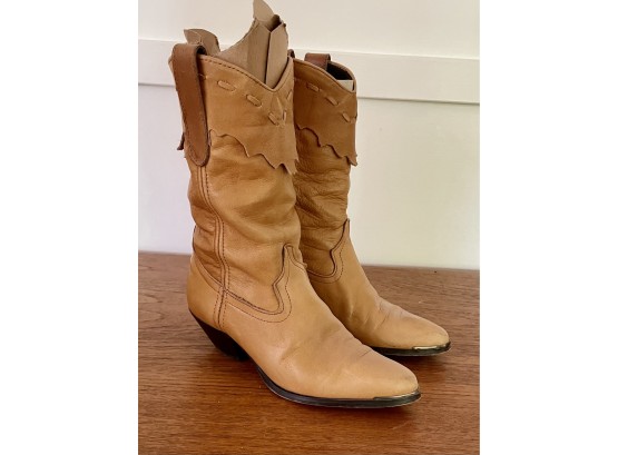 Vintage Soft Women's Leather Western Boots, Sz 6