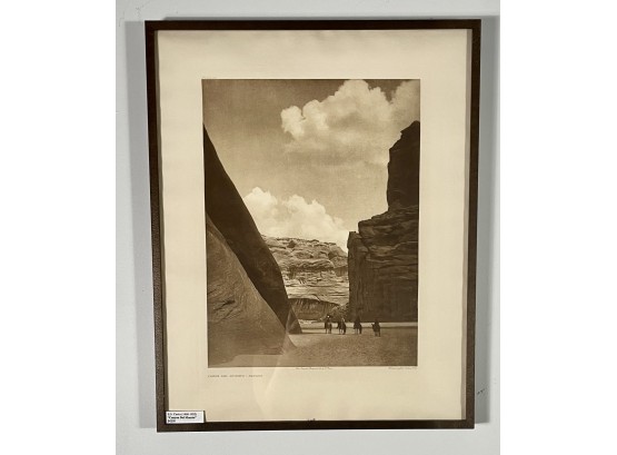 Vintage Pre 1970 'Canyon Del Muerto - Navaho' Photo By Edward Curtis From Original Plates