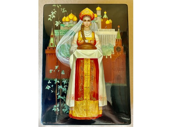 Vintage Hand Painted & Signed Russian Lacquered Box