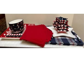 4th Of July Serving Plates, Bowls, & Linens